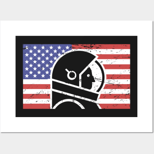 American Flag Space Astronaut Posters and Art